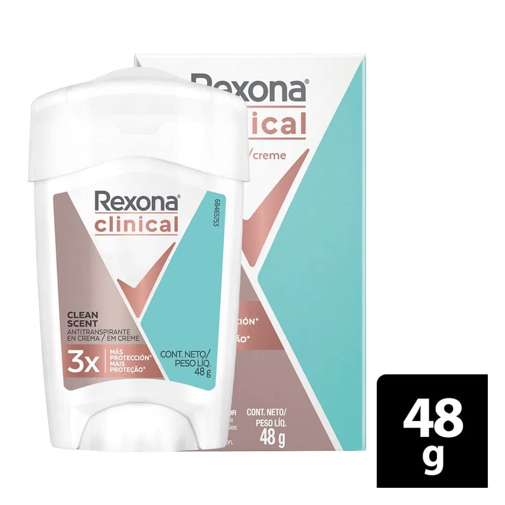 Desodorante Antitranspirante Clean Fr Crema Rexona Clinical Women Pote X 48Gr