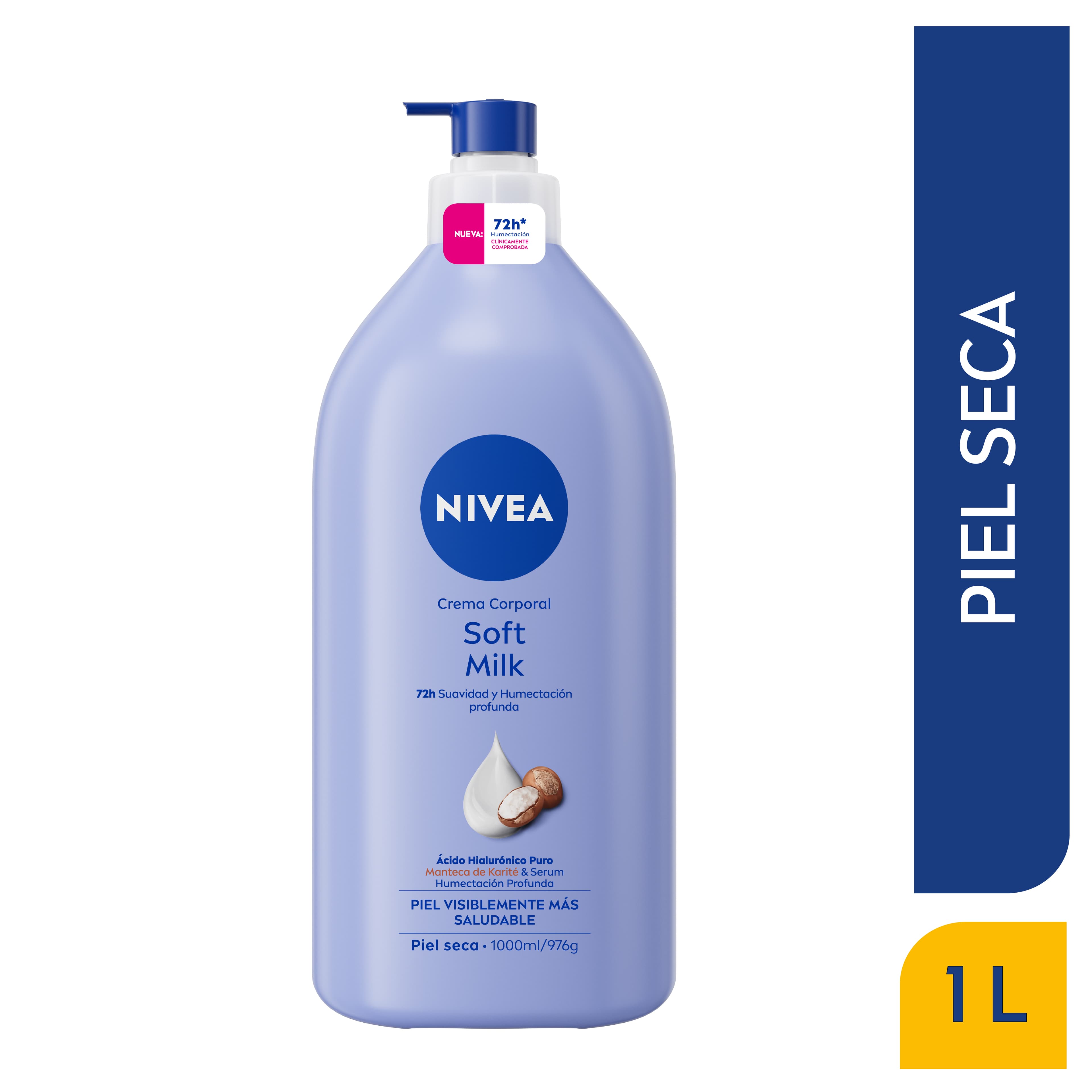 Crema Corporal Hidratante Profunda Nivea Soft Milk Piel Seca Frasco 1000 Ml