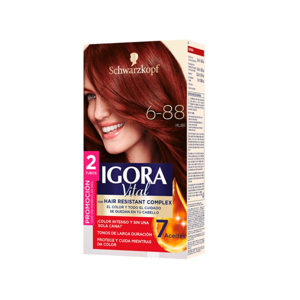 Tinte Igora Vital 6-88  Rubi X 2 Tubos