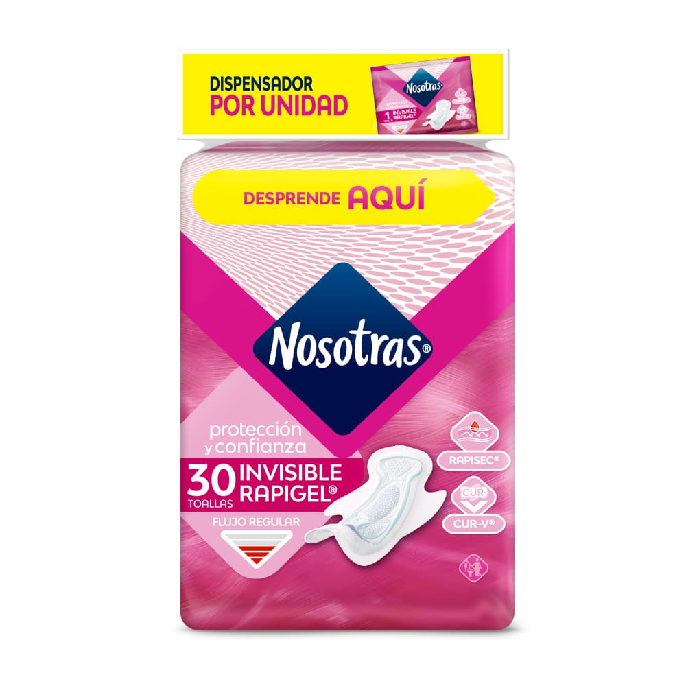 Toalla Nosotras Invisible Cubierta Rapigel Paquete X 30