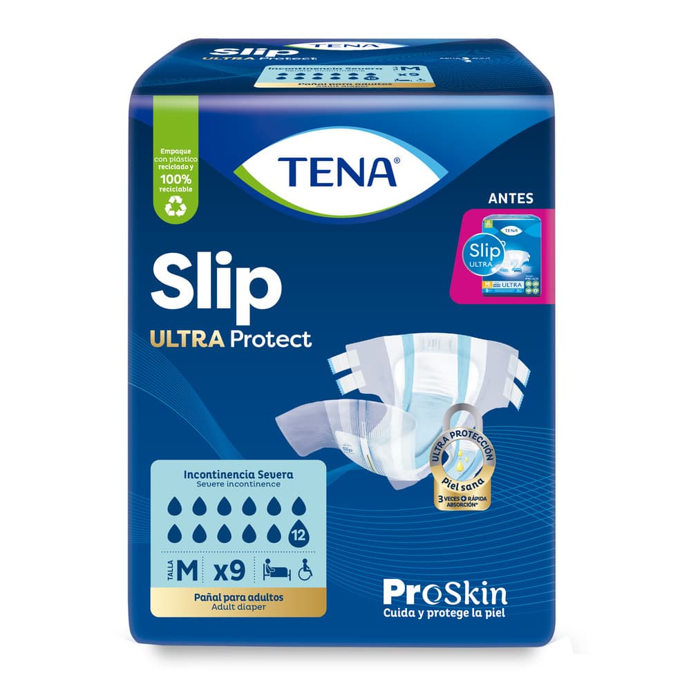 Tena Slip Pega-Despega Incontinencia Severa Talla M Paquete X 9