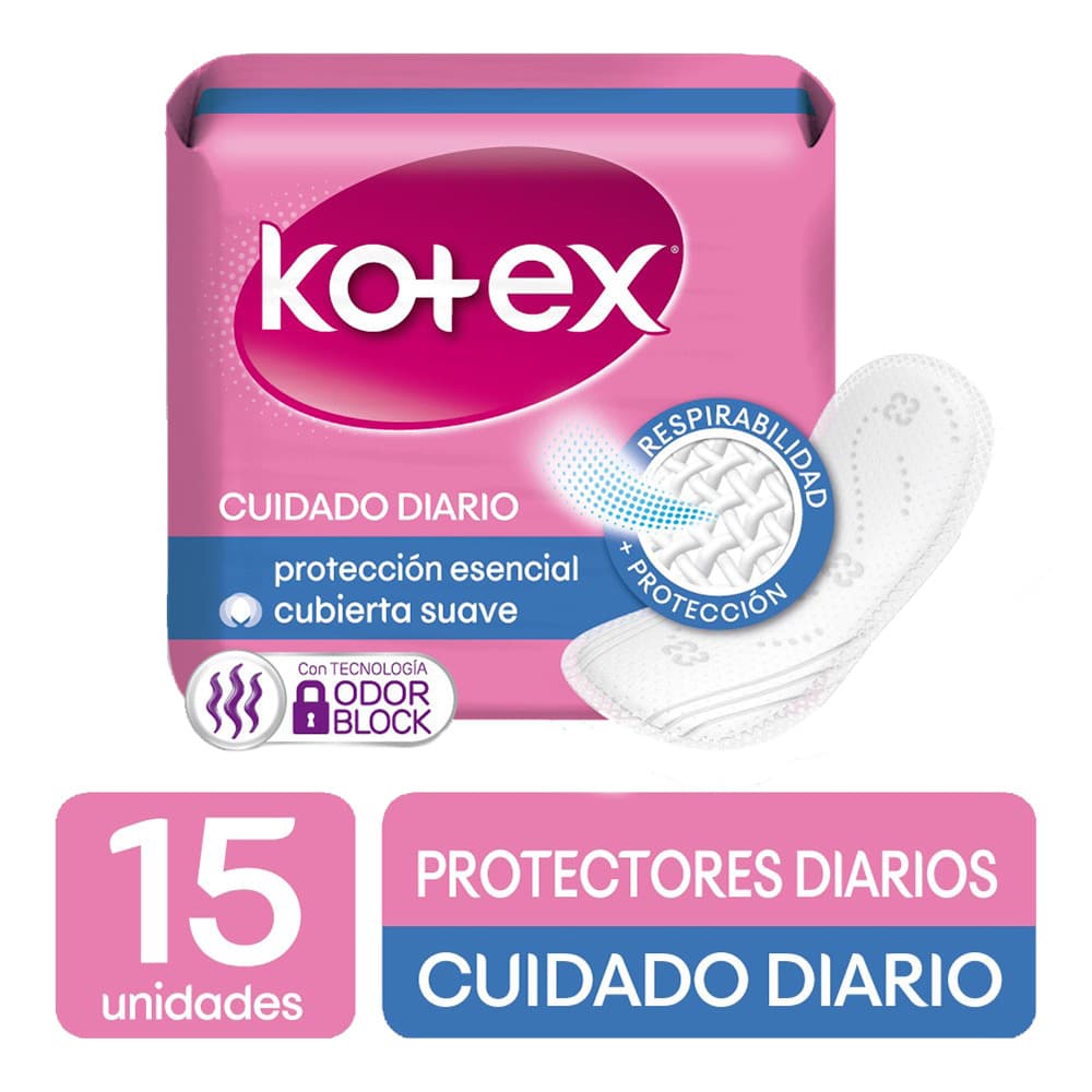 Protectores Diarios Kotex Paquete X 15