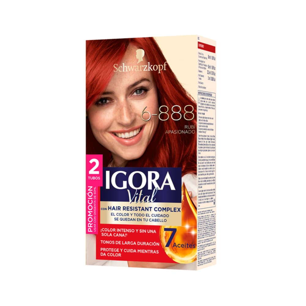 Tinte Igora Vital 6-888 Rubi Apasionado X 2 Tubos