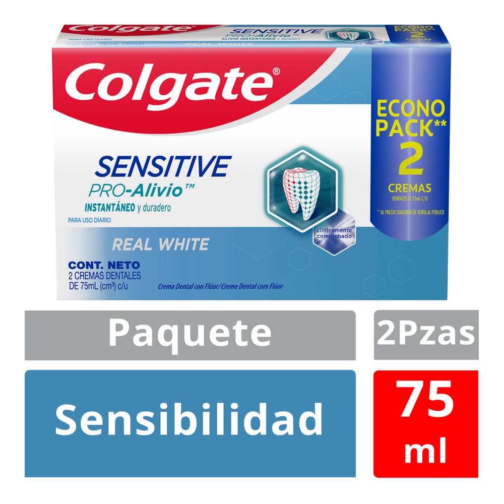 Crema Dental Colgate Sensitive Proalivio Caja 2 Tubo 75 Ml