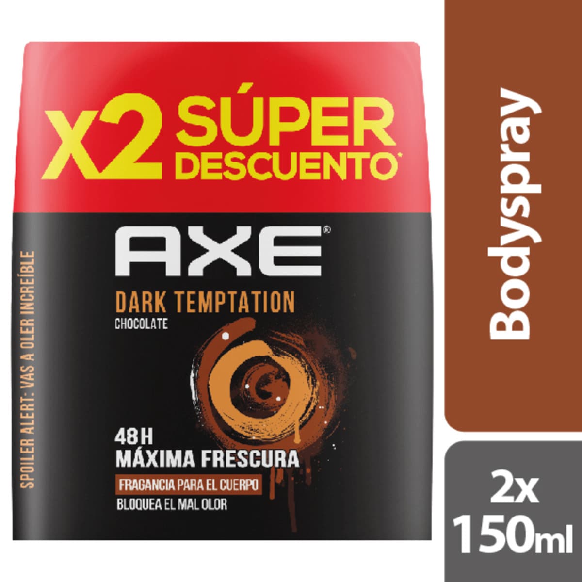 Promo Desodorante Axe Dark Temptation Chocolate Paquete X 2 Frasco X 150Ml