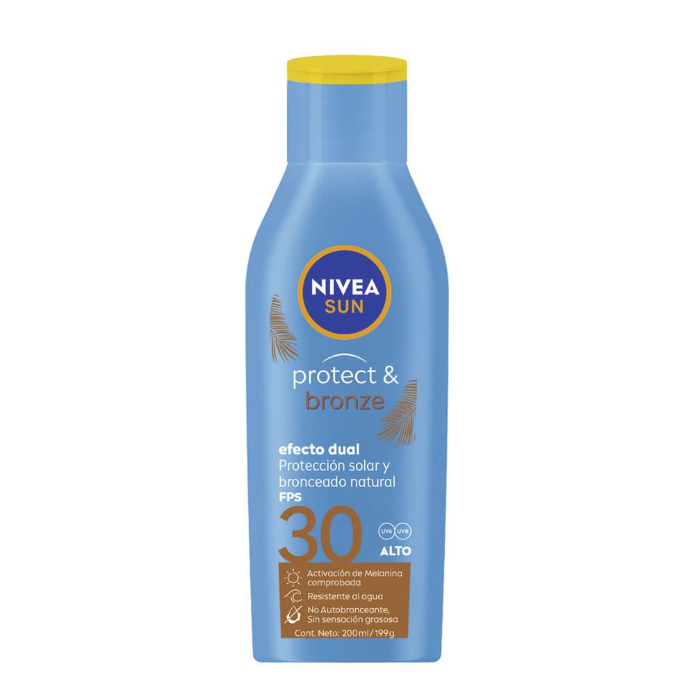 Protector Solar Protect & Bronze Nivea Sun Fps 30 Frasco Por 200Ml