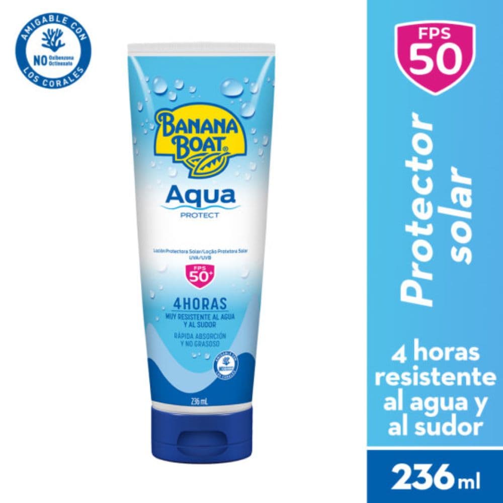 Protector Solar Emulsión Banana Boat Tubo X 236Ml Aqua Protect Fps 50+