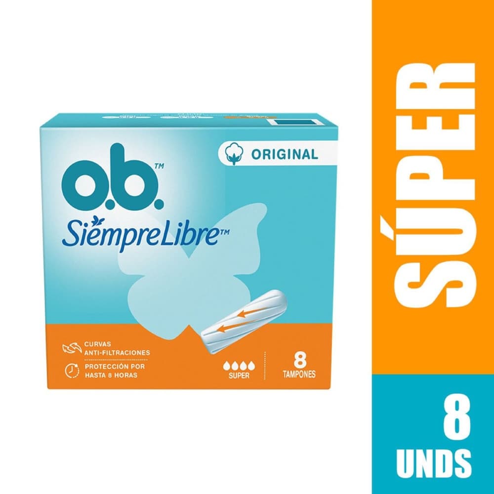 Tampones Original Super Ob Siempre Libre Caja X 8