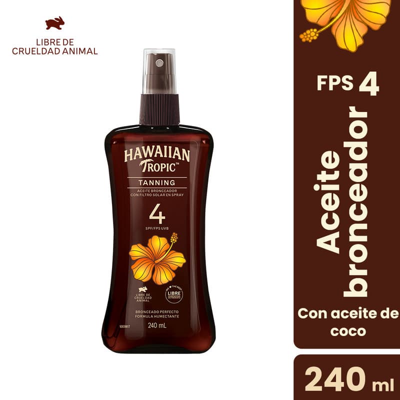 Aceite Bronceador En Spray Hawaiian Tropic Tm Cn Filtro Solar Frasco  240Ml