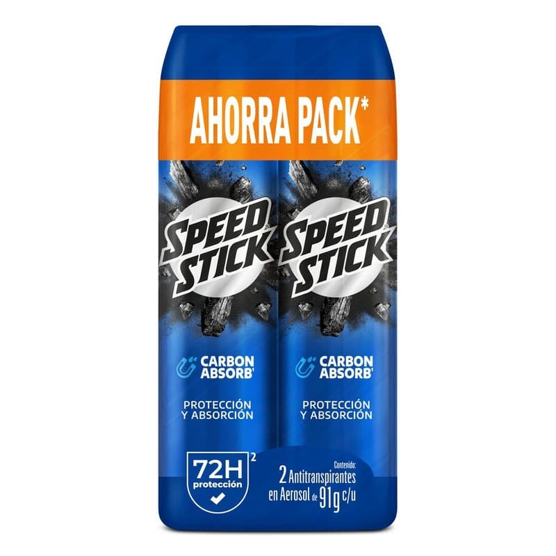 Desodorante Hombre Speed Stick Carbon Absorb Spray 2X91G