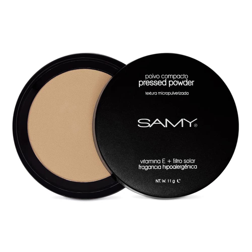 Polvo Compacto Sin Espejo Con Vitamina E Y Filtro Solar Fragancia Hipoalergenica Samy Und X 11Gr N. 02 Beige