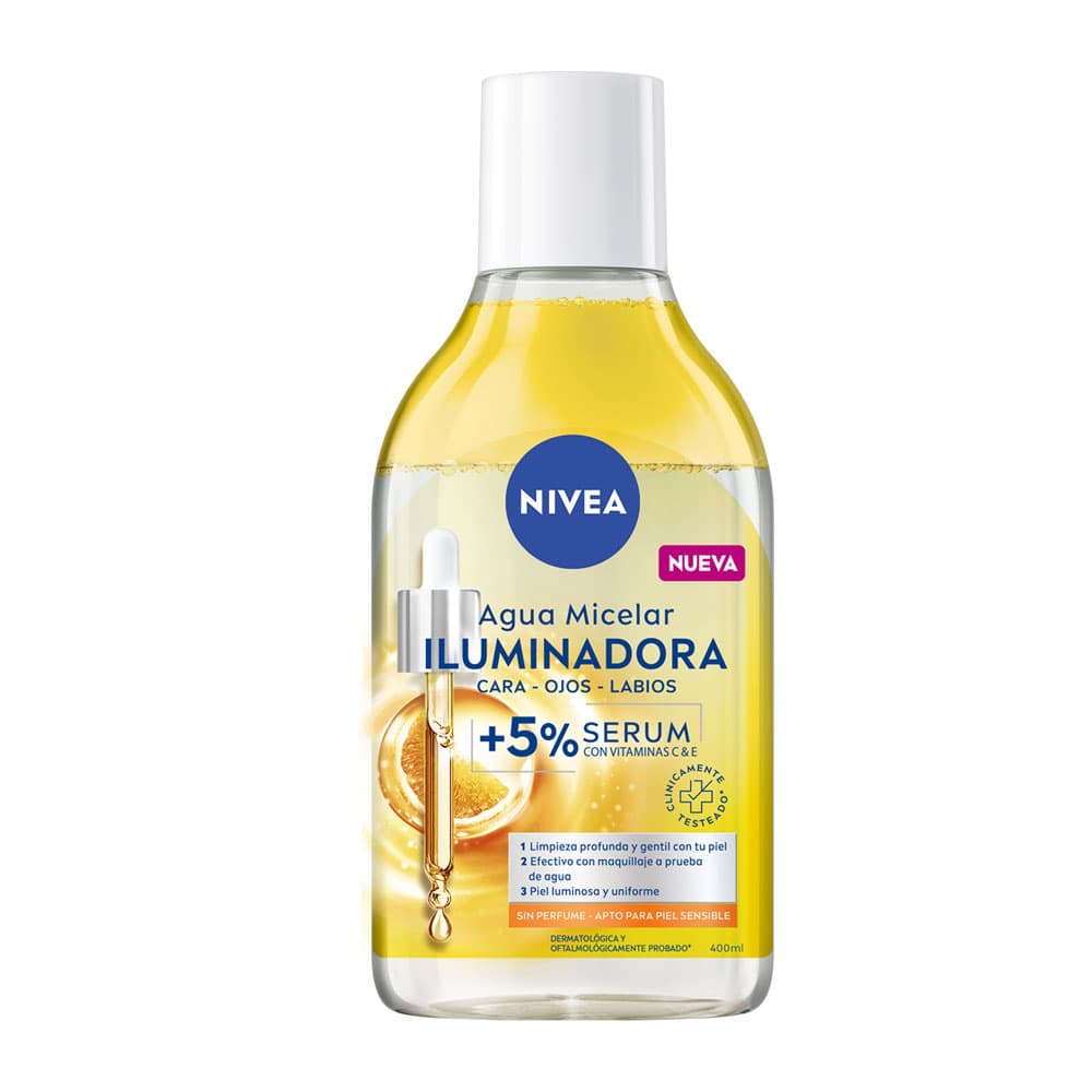 Agua Micelar Iluminadora Con Serum Nivea Frasco 400 Ml