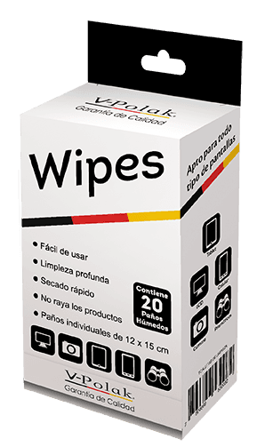 Paños Humedos Para Limpiar Pantallas V-Polak Caja X 20 Unds