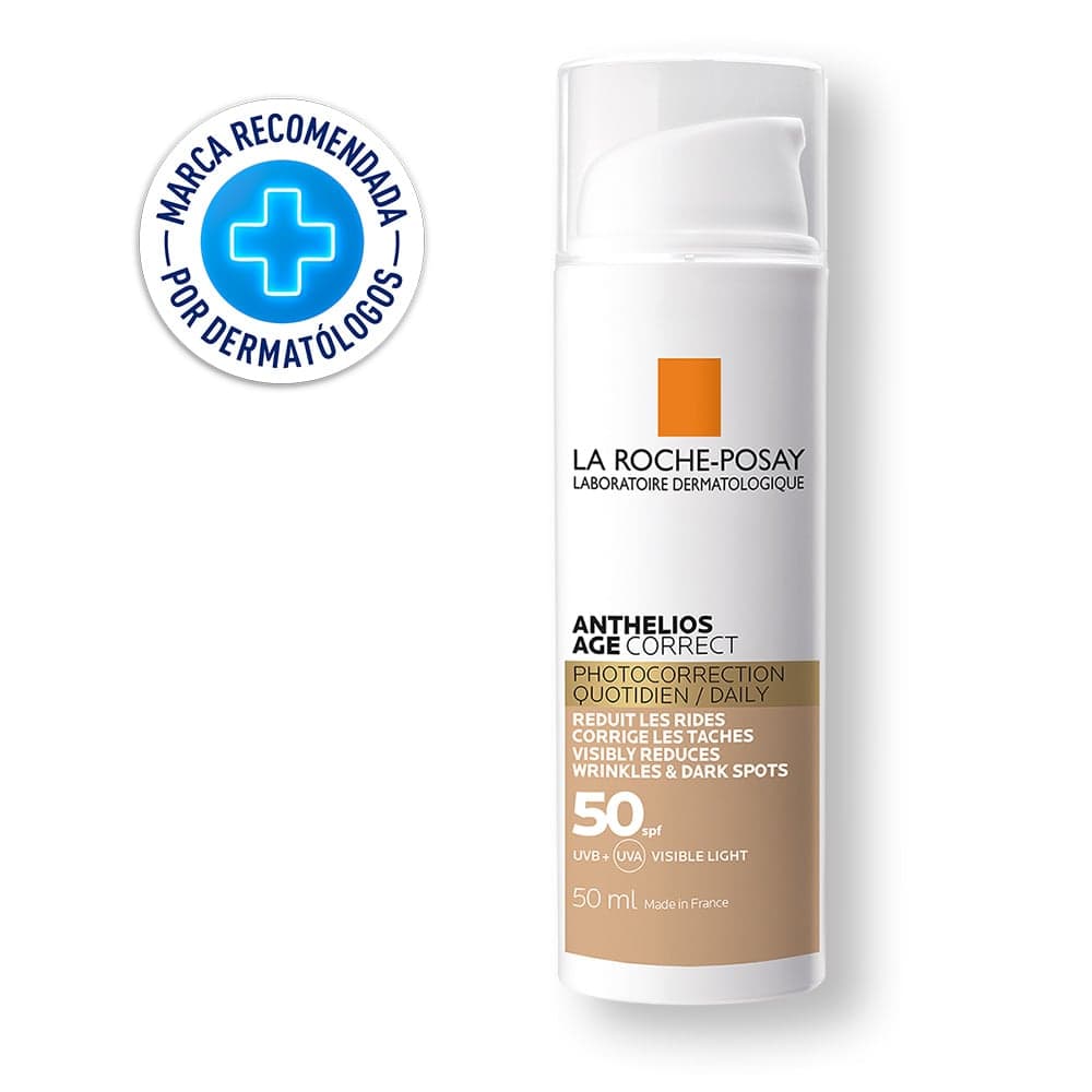 Protector Solar Facial Antiedad Con Color La Roche Posay Anthelios Age Correct Fps 50+ 50Ml
