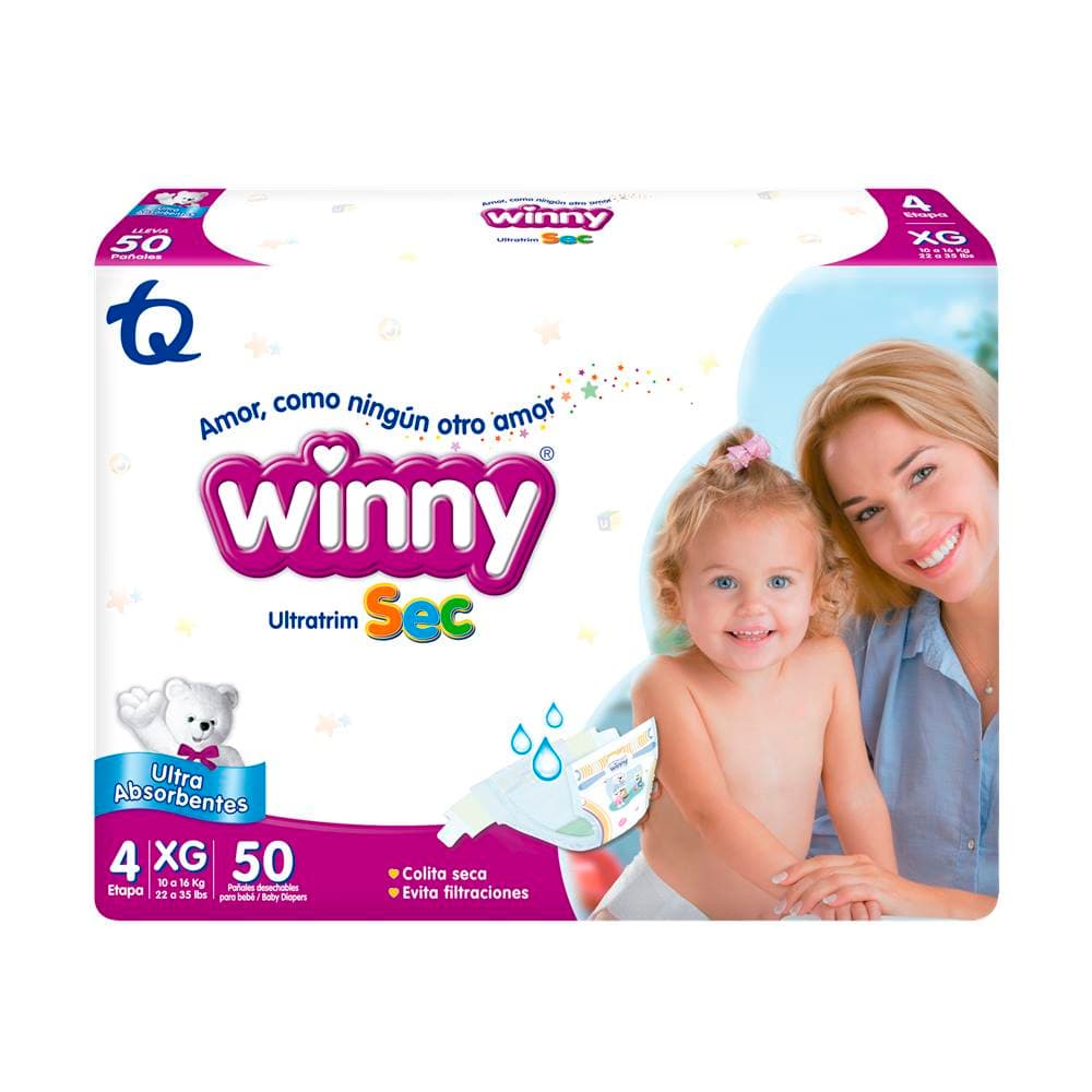 Pañal Ultratrim Sec Etapa 4 Xg Paquete 50