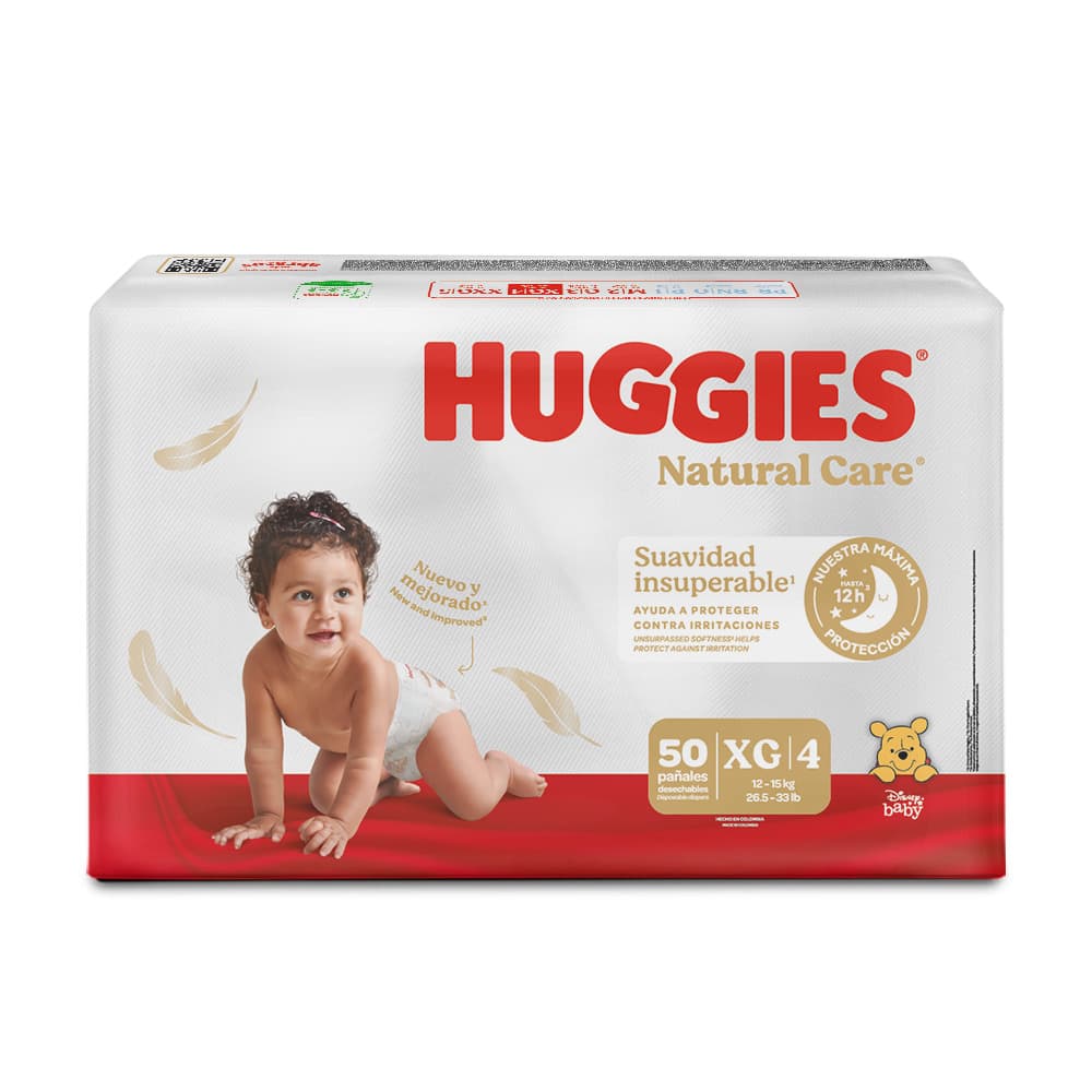 Huggies Natural Care Puro Y Natural Pañales Desechables Etapa Xg Paq X 50 Unisex