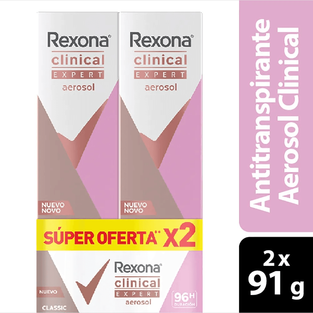 Desodorante Clinical Expert Rexona Classic Super Oferta Paqueteuete X 2 Frasco X 91Gr