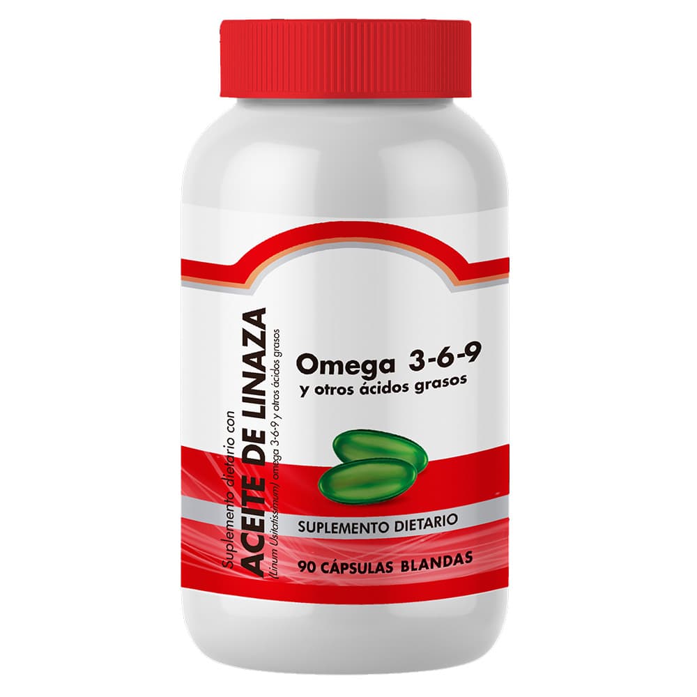 Omega 3-6-9 Aceite De Linaza Capsulas Blandas Frasco X 90