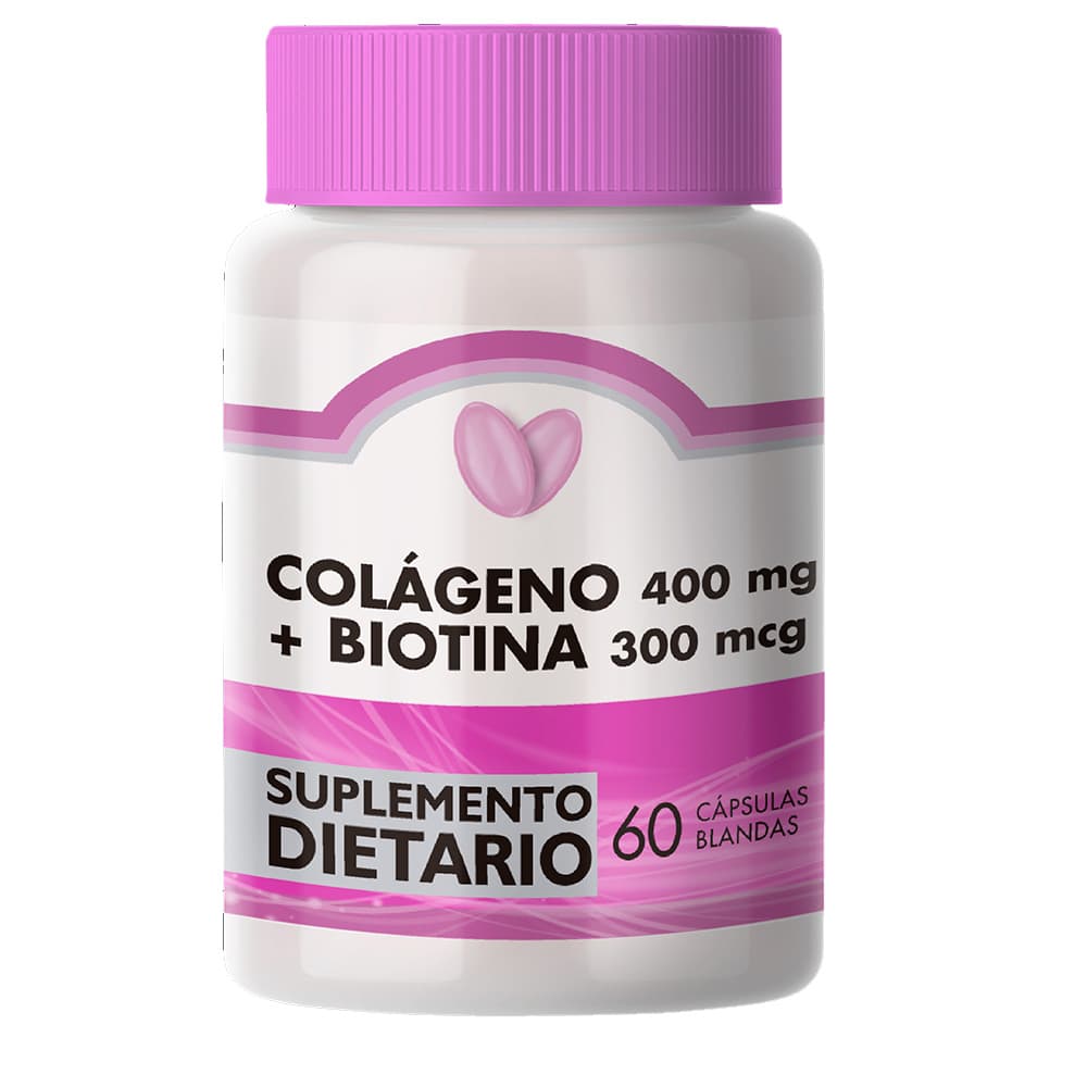 Biotina + Colageno (300Mcg + 400Mg) Capsulas Blandas Frasco X 60
