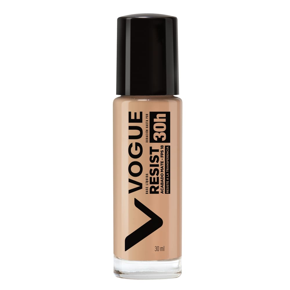 Base De Maquillaje Líquida Vogue Resist Acabado Mate Tono Glamour 06 X30Ml