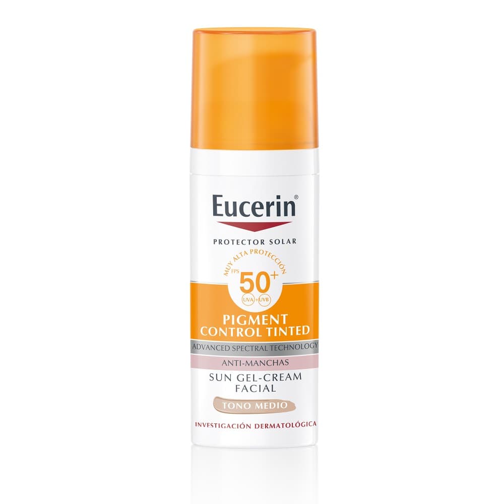 Protector Solar Facial Con Color Eucerin Pigment Control Tono Medio Frasco 50 Ml