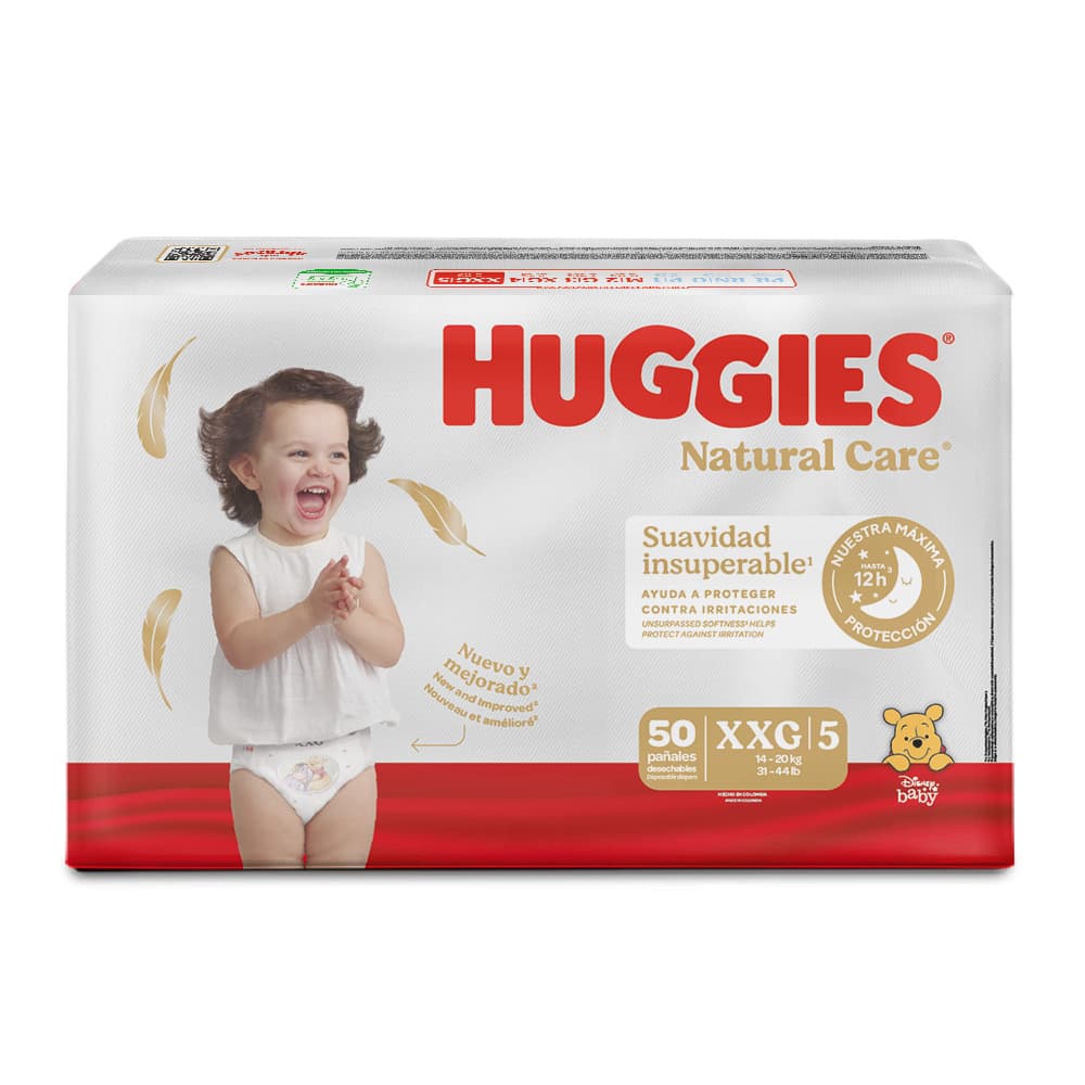 Pañal Huggies Natural Care Xtra Care Xxg Paquete X 50