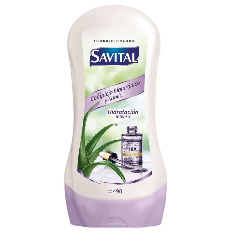 Acondicionador Hidratacion Intensa Savital Complejo Hialuronico Y Sabila Frasco X 490Ml