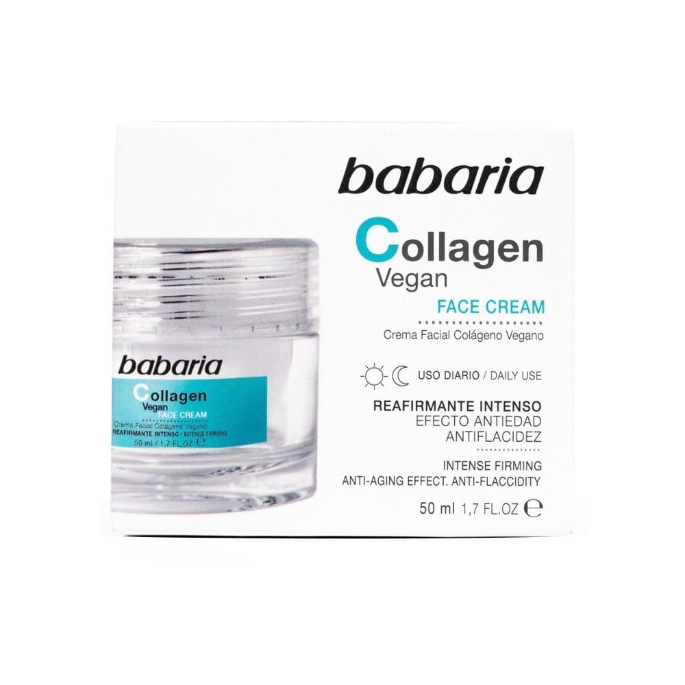 Crema Facial Babaria Colageno Vegano Uso Diario Pote X 50Ml
