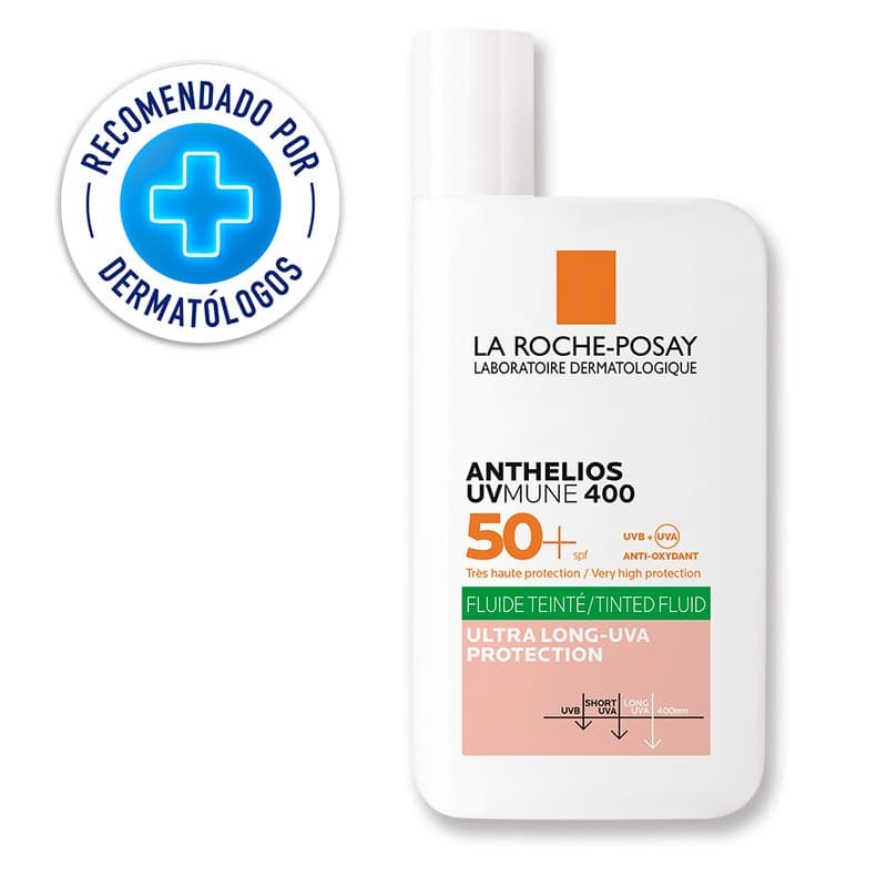 Protector Solar Facial Con Color La Roche Posay Anthelios Oil Control Fluido Uvmune 400 Fps 50+ 50Ml