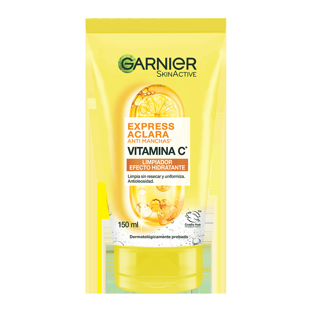 Limpiador Efecto Hidratante Garnier Express Aclara Anti Manchas Vitamina C*, 150Ml