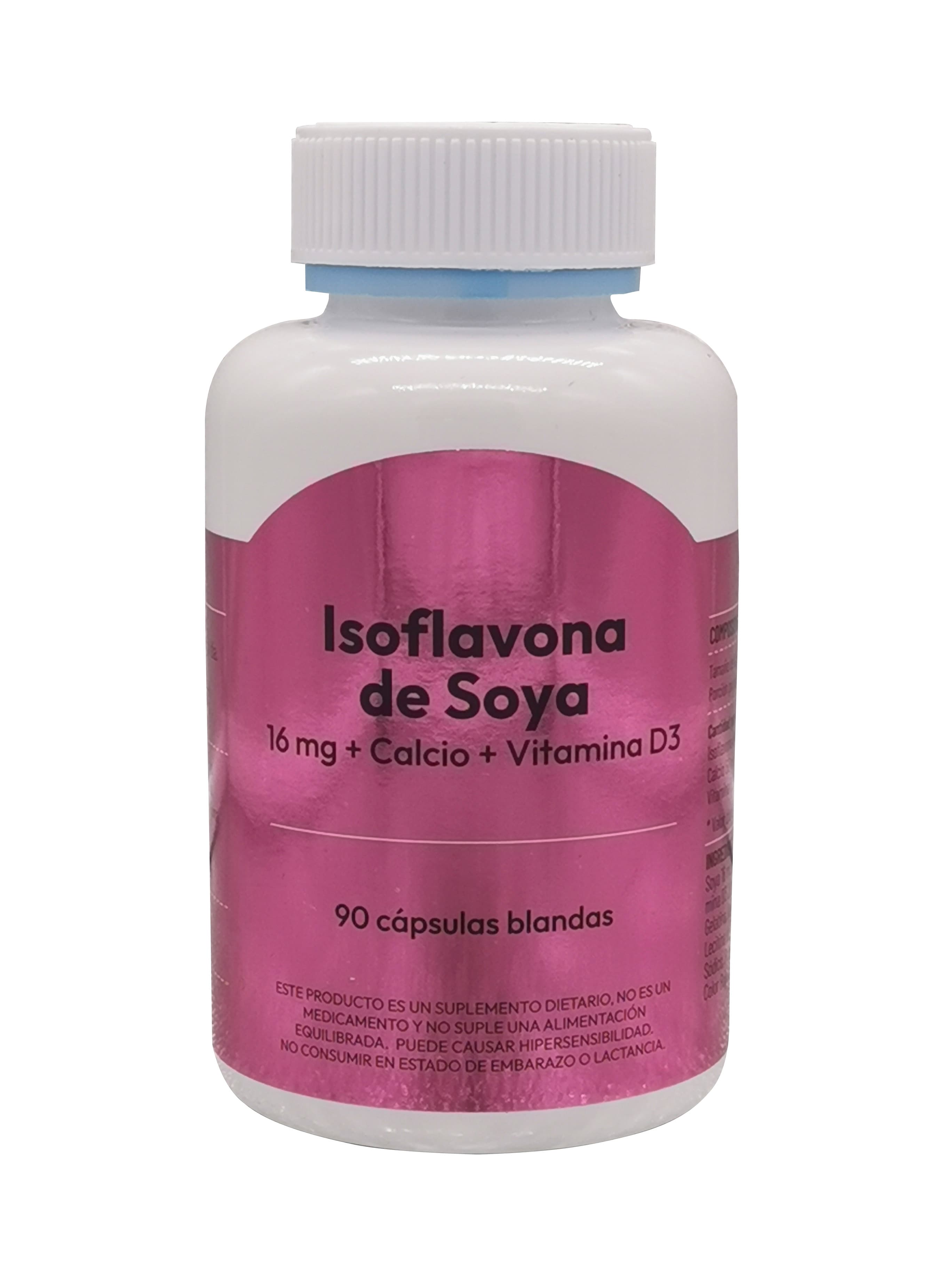 Isoflavona De Soya + Calcio + Vitamina D3 16Mg+50Mg+200Ui Capsulas Blandas Frasco X 90