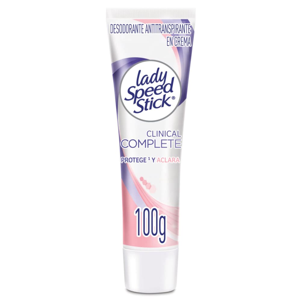 Desodorante En Crema Lady Speed Stick Clinical Complete 96H Protege Y Aclara Tubo X 100Gr