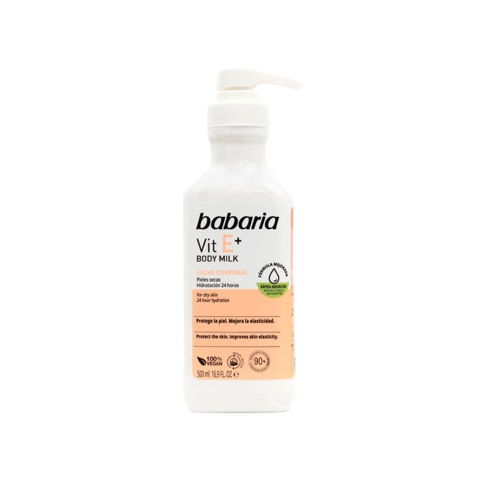 Leche Corporal Babaria Body Milk Vit E+ Frasco X 500Ml
