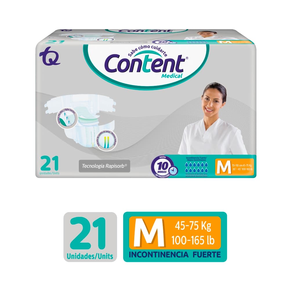 Pañal Content Medical Paquete Por 21 Talla M