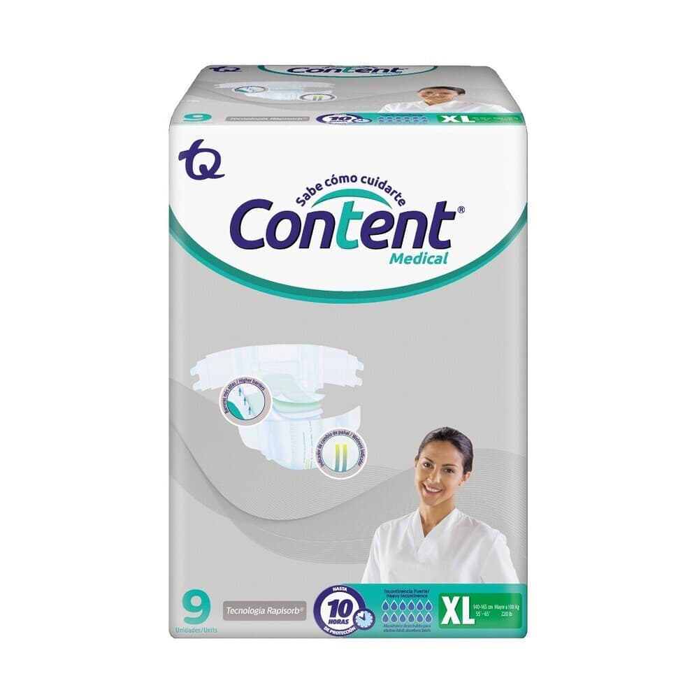 Pañal Content Medical Paquete Por 9 Talla Xl