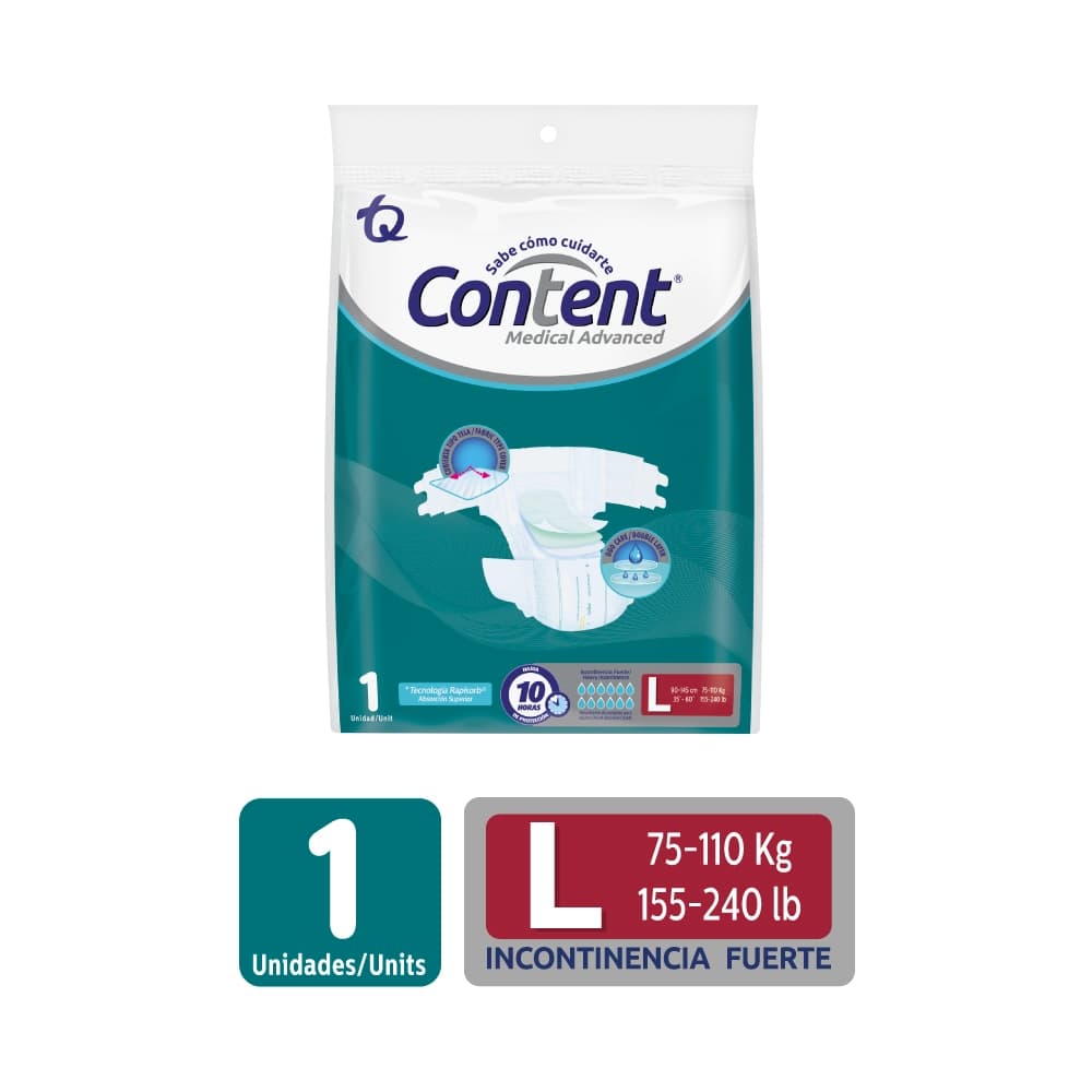 Pañal Content Medical Advanced Caja Por 1 Unidad Talla L