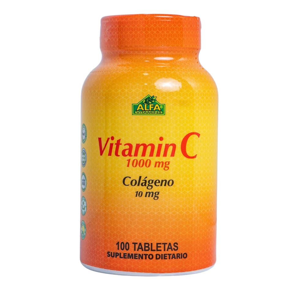 Vitamina C + Colageno 1000Mg+10Mg Tabletas Frasco Por 100