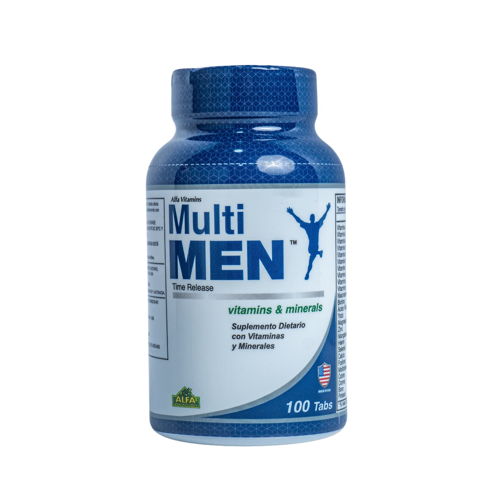 Suplemento Dietario Alfa Vitamins Multi Men Time Release Multiples Componentes Tableta Frasco X 100