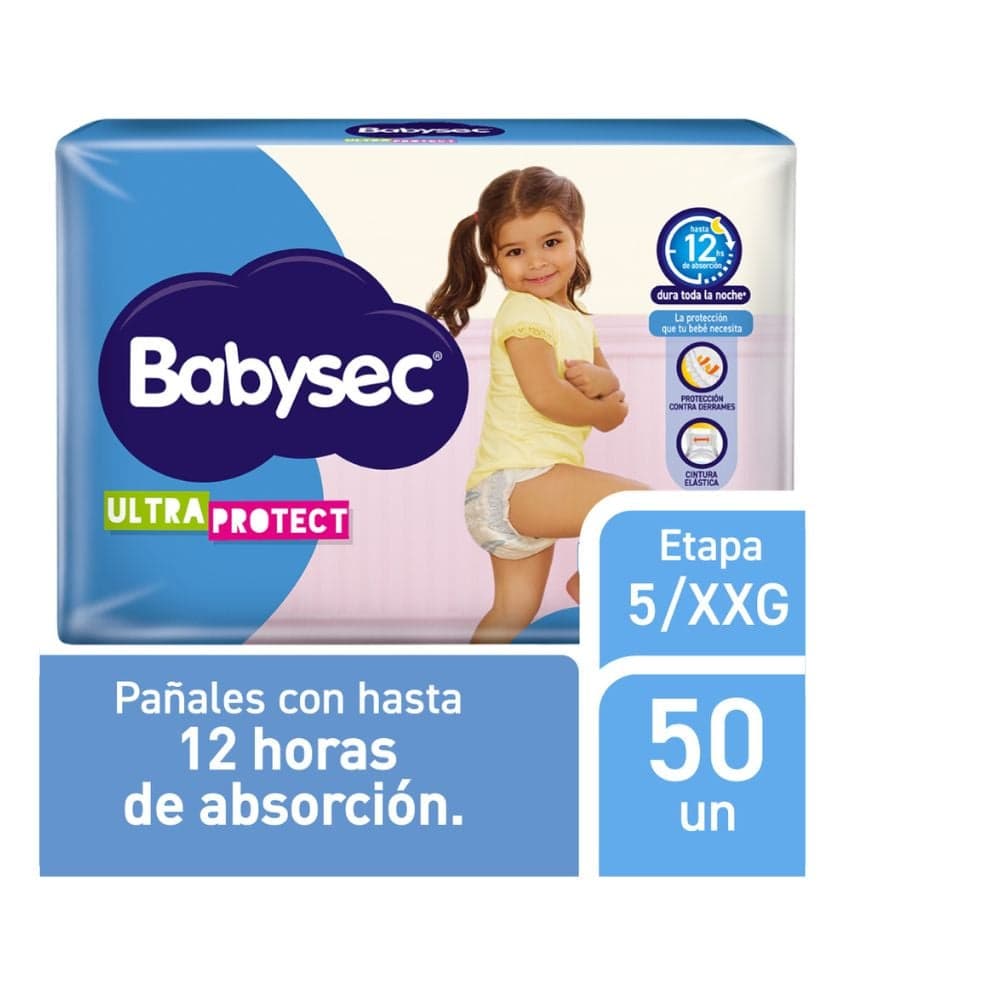 Pañales Babysec Ultraproctect Paquete Por 50 Etapa 5 Xxg