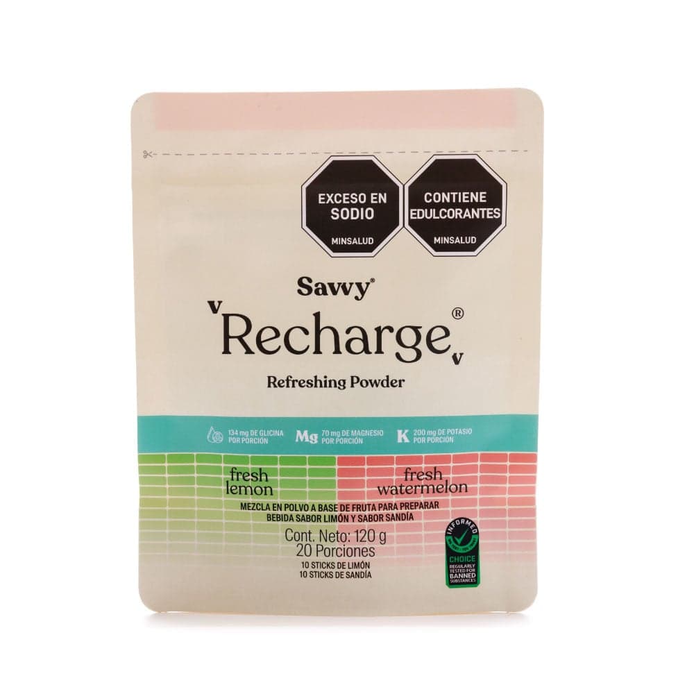 Savvy Recharge Refreshing Powder Bolsa 20Sobrex6Gr Limon Y Sandia