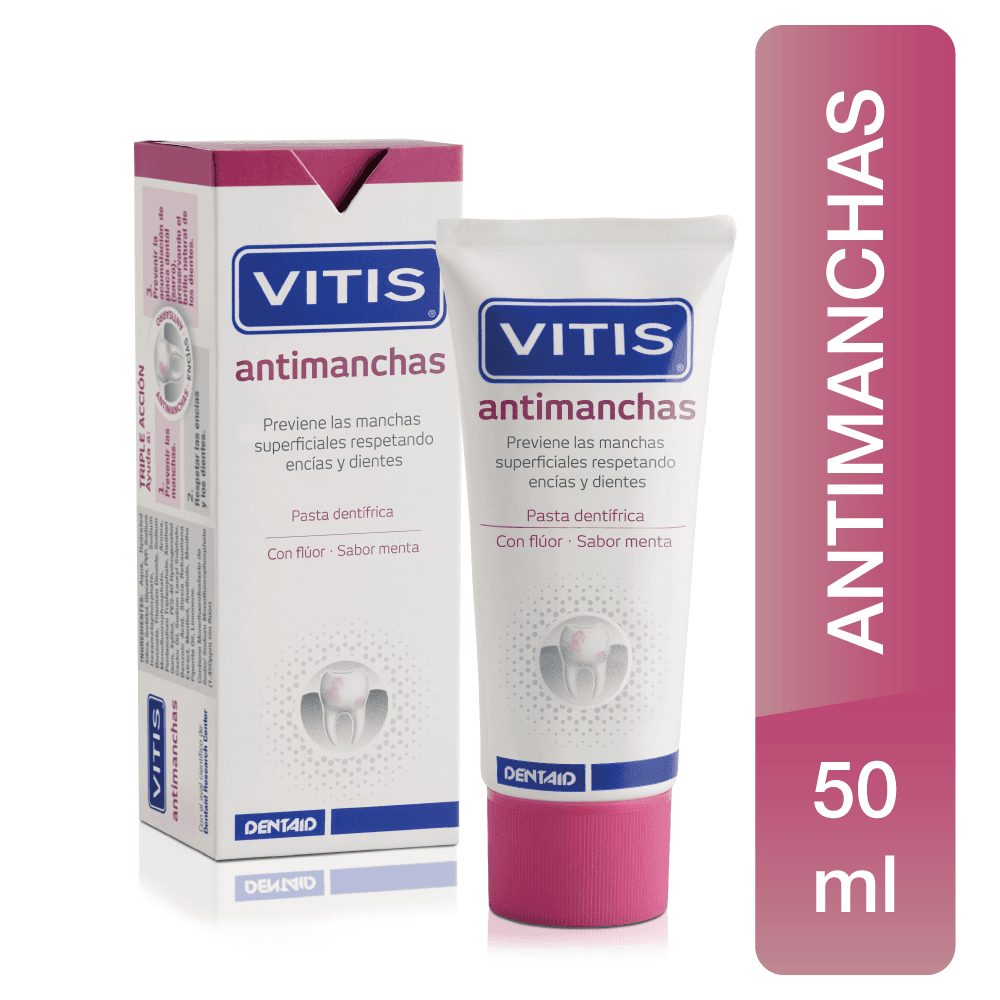 Pasta Dentifrica Vitis Antimanchas Con Fluor Tubo 50Ml Menta
