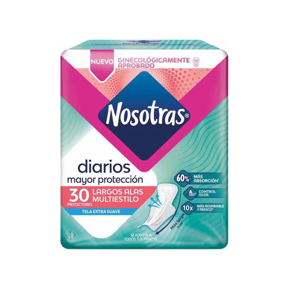 Protectores Diarios Nosotras Largos Alas Multiestilo Bol X 30Und