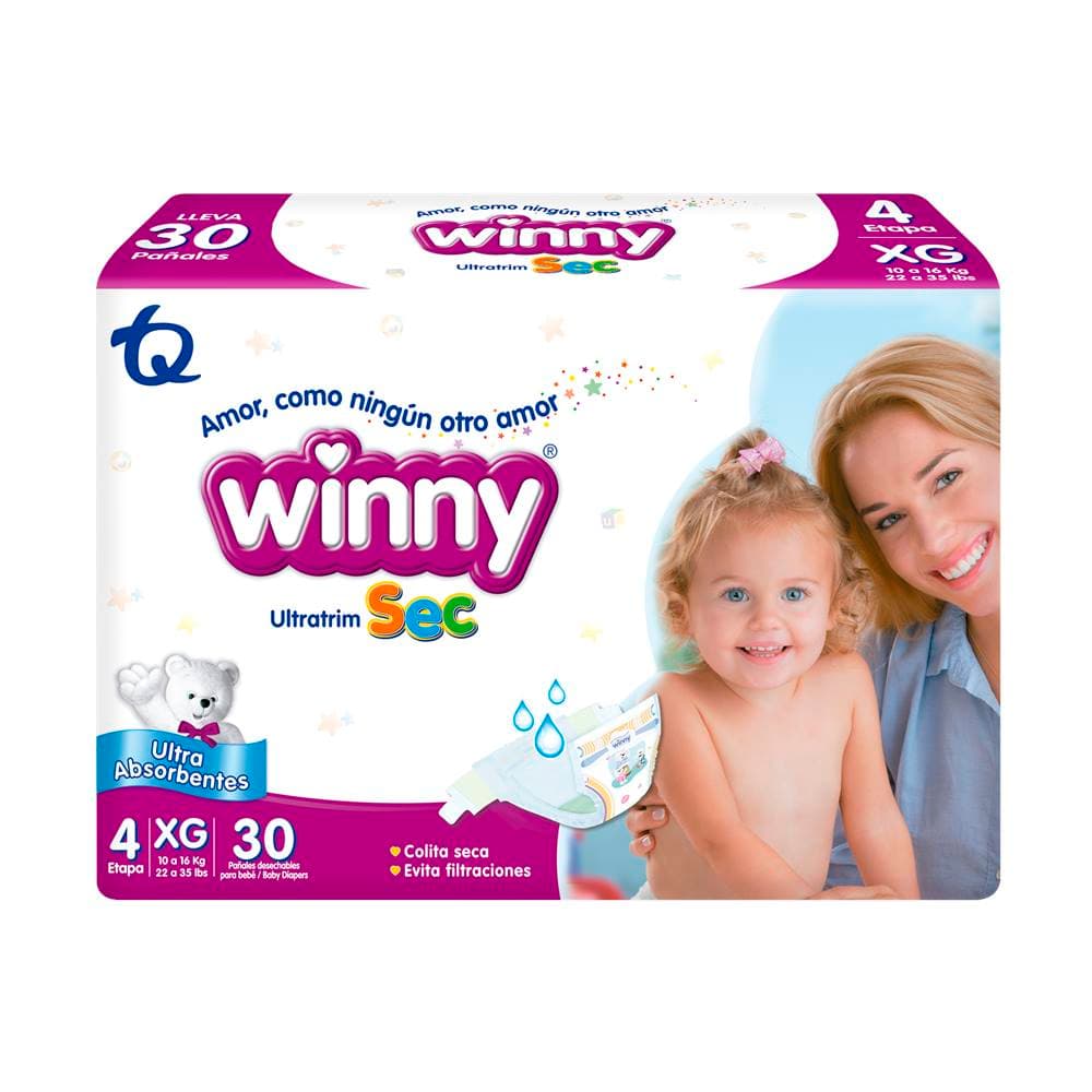 Pañal Winny Ultratrim Sec Paquete X 30 Etapa 4