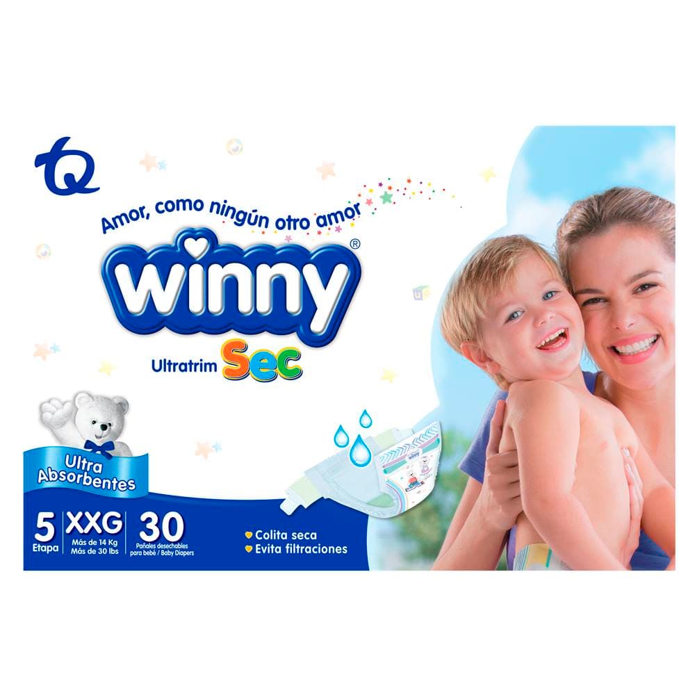 Pañal Winny Ultratrim Sec Etapa 5|Xxg Paquete X 30