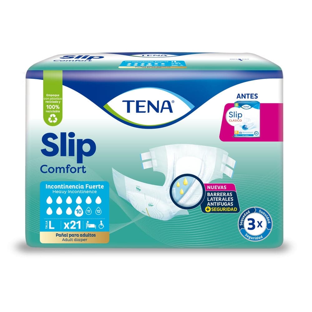 Tena Slip Confort 10 Gotas Paquete 21  Talla L