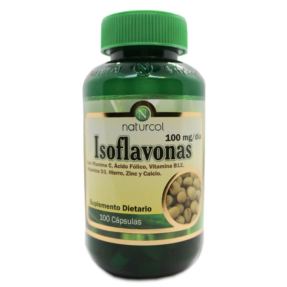 Isoflavonas Naturcol Vitamina C, B12, D3, Ácido Fólico, Hierro, Zinc Y Calcio Cápsulas Frasco X 100