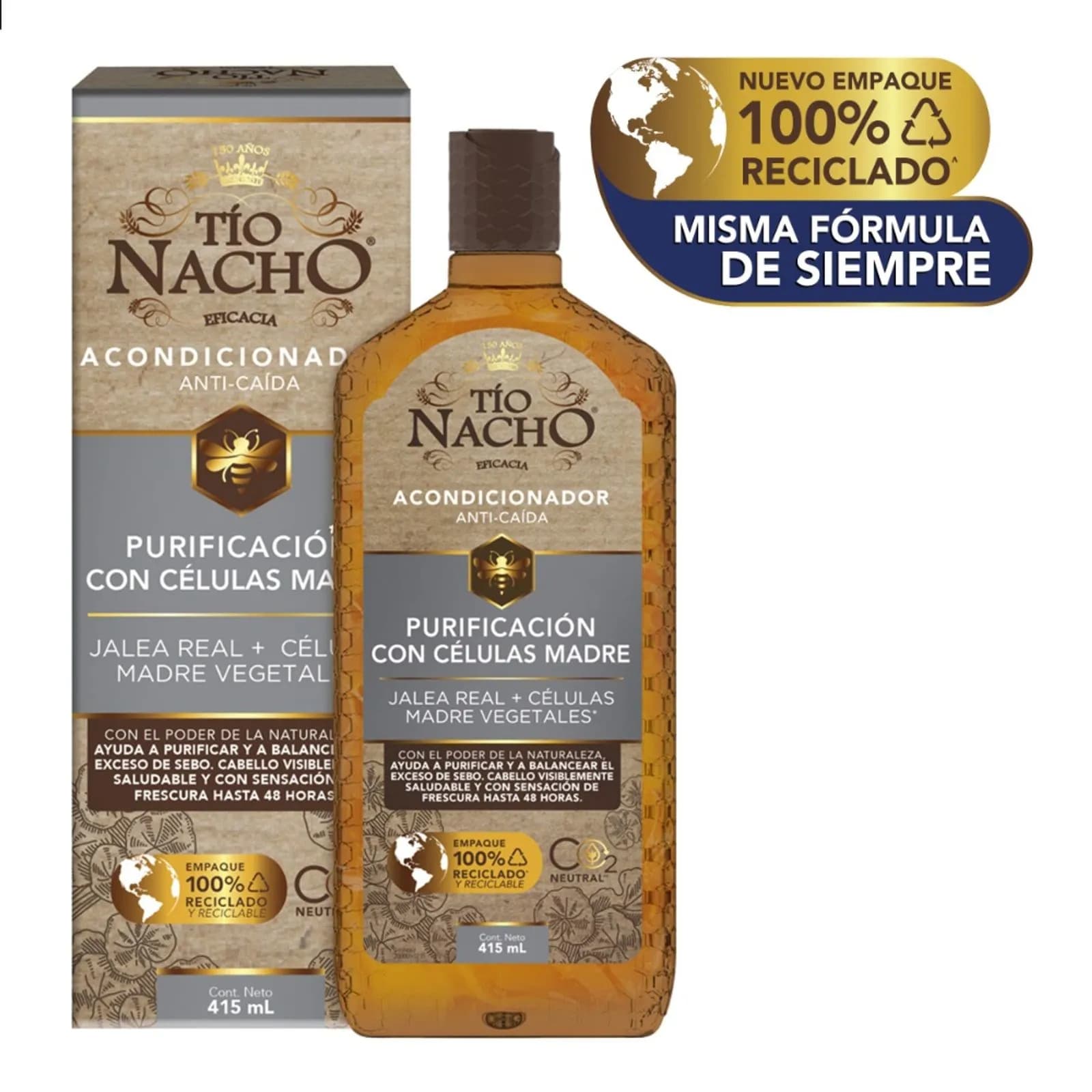 Acondicionador Anticaida Tio Nacho Purificacion Con Celulas Madre Frasco X 415Ml