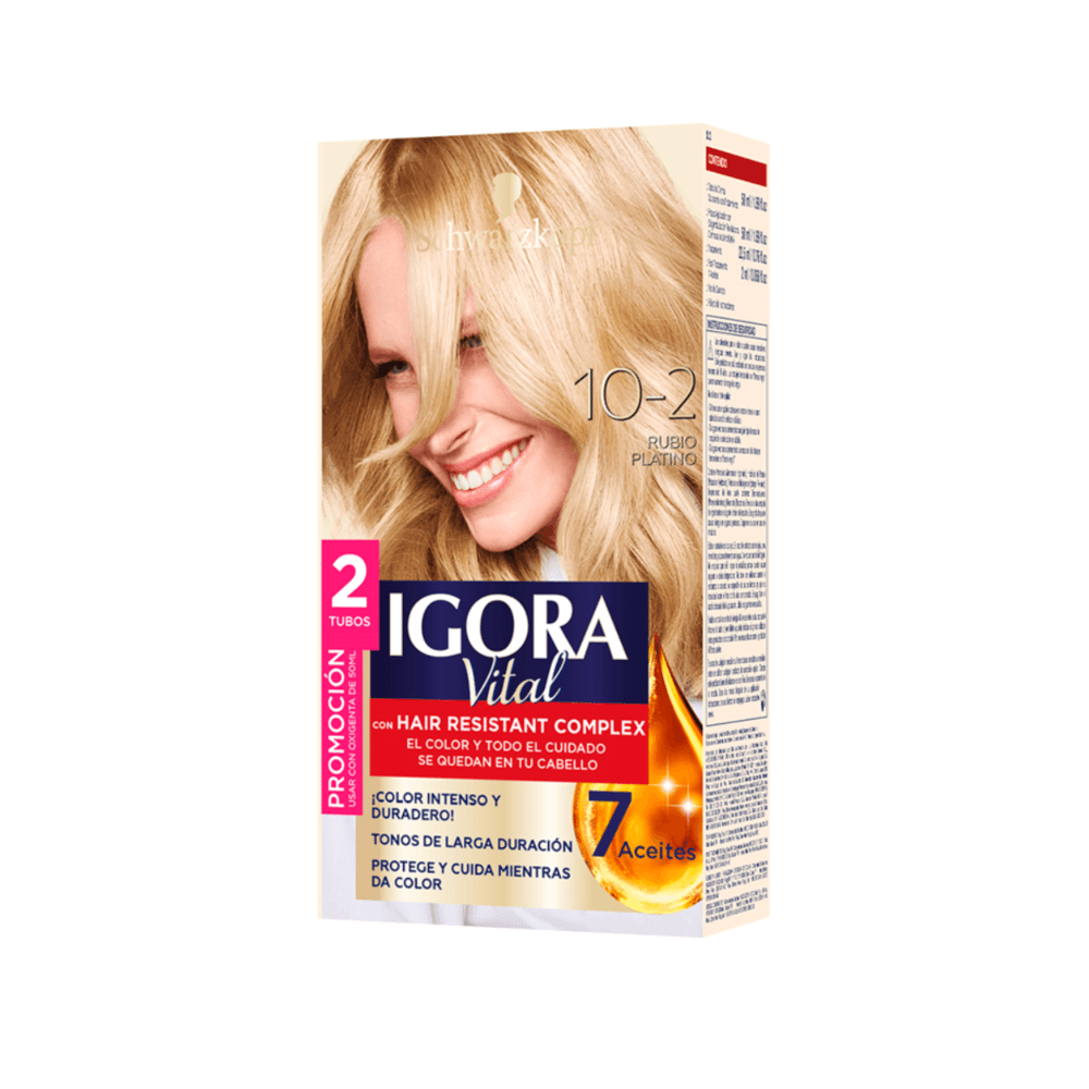 Tinte Igora Vital 10-2 Rubio Platino X 2 Tubos