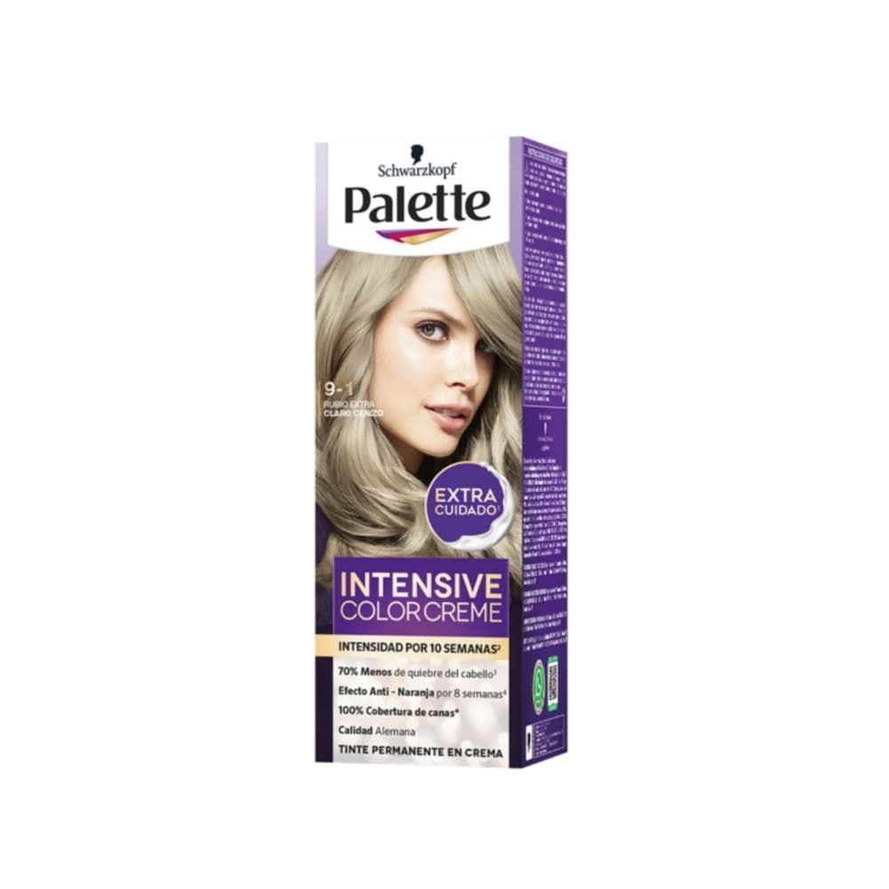 Tinte Palette Color Creme 9-1 Rubio Extra Claro Cenizo
