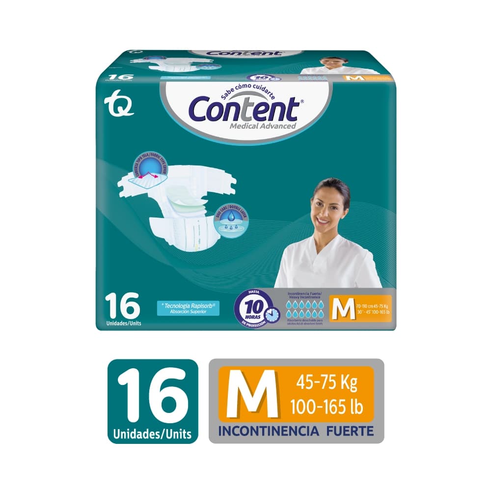 Pañal Content Medical Advanced Paquete X 16Und Talla M